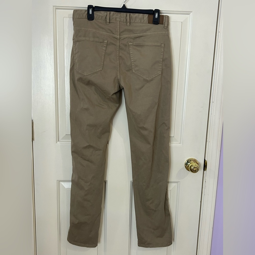 Peter Millar Pants Mens 32 (32x33) Khaki Signature Sateen 5-Pocket Golf Pants - Picture 2 of 9